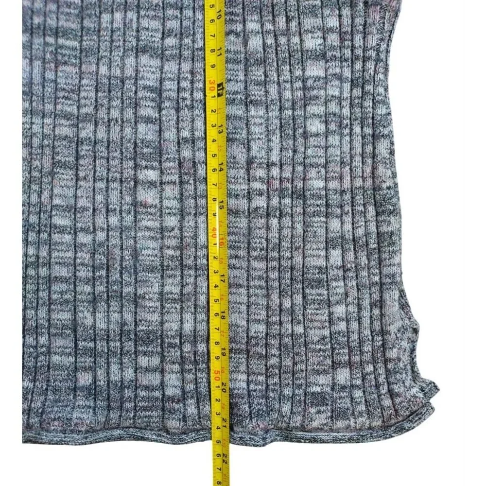 Pilcro Ribbed Knit Sleeveless Top Gray Marled Anthropologie Size S.